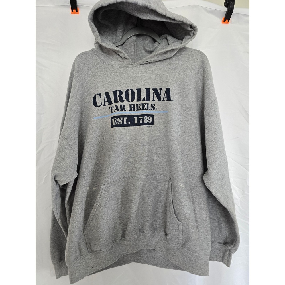 Gildan Carolina Tar Heels Est 1789 Grey Hoodie Sweatshirt Mens‎ XL